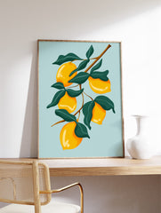 Lemons Poster, Fruit Print