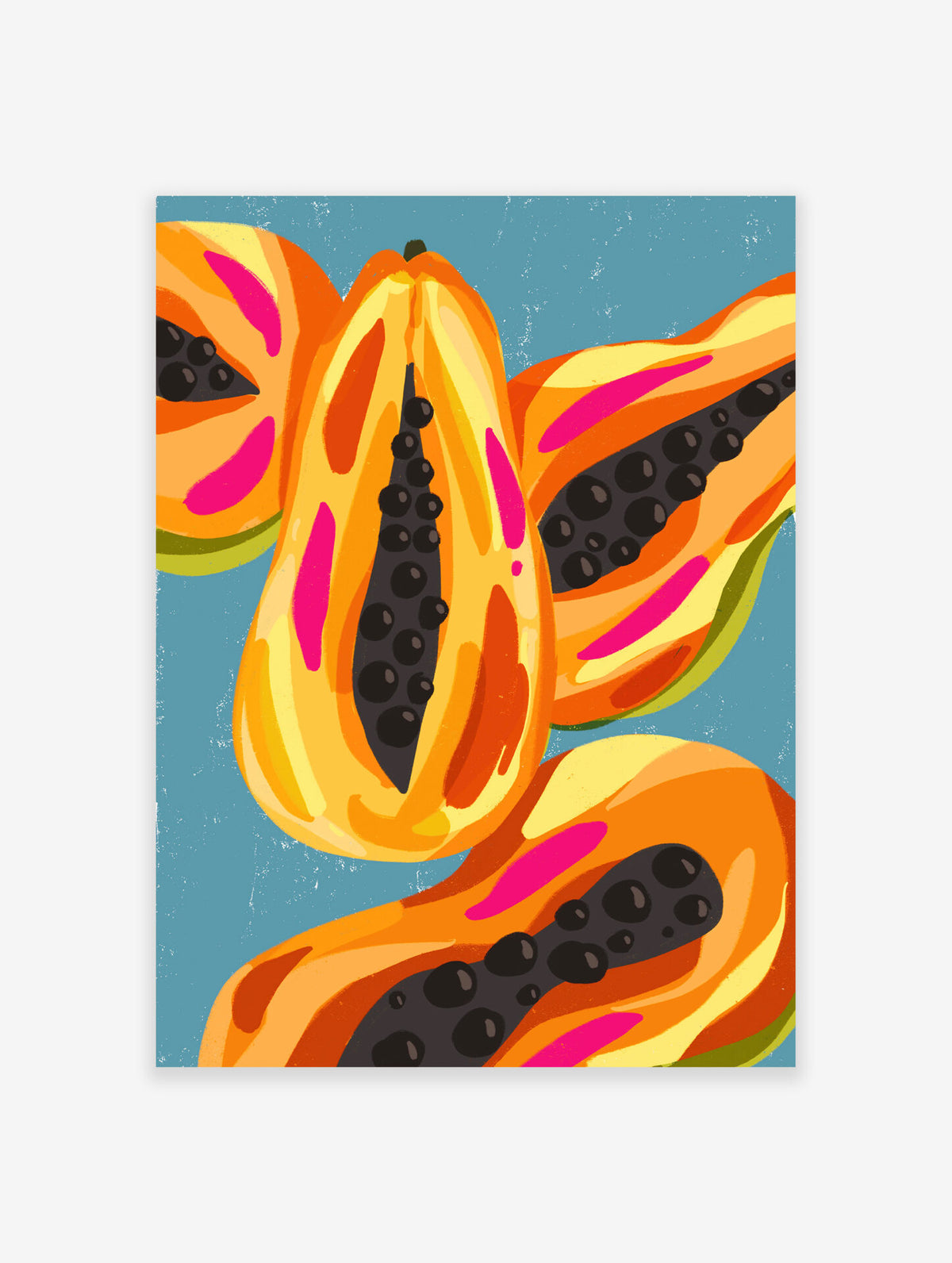 Papaya Poster, Exotic Fruit Print