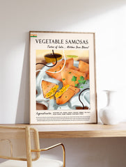 Indian Samosas Poster, Indian Food Print