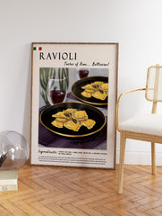 Italian Ravioli Food Poster, Italian Food Print