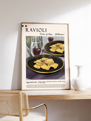 Italian Ravioli Food Poster, Italian Food Print