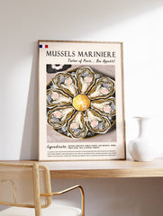 Mussels Mariniere Food Poster, French Food Print