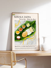 Kerala Sadya Indian Food Poster, Indian Food Print