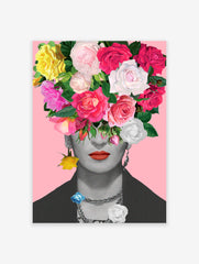 Frida Kahlo Poster, Flower Head Print