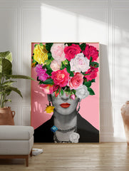 Frida Kahlo Poster, Flower Head Print