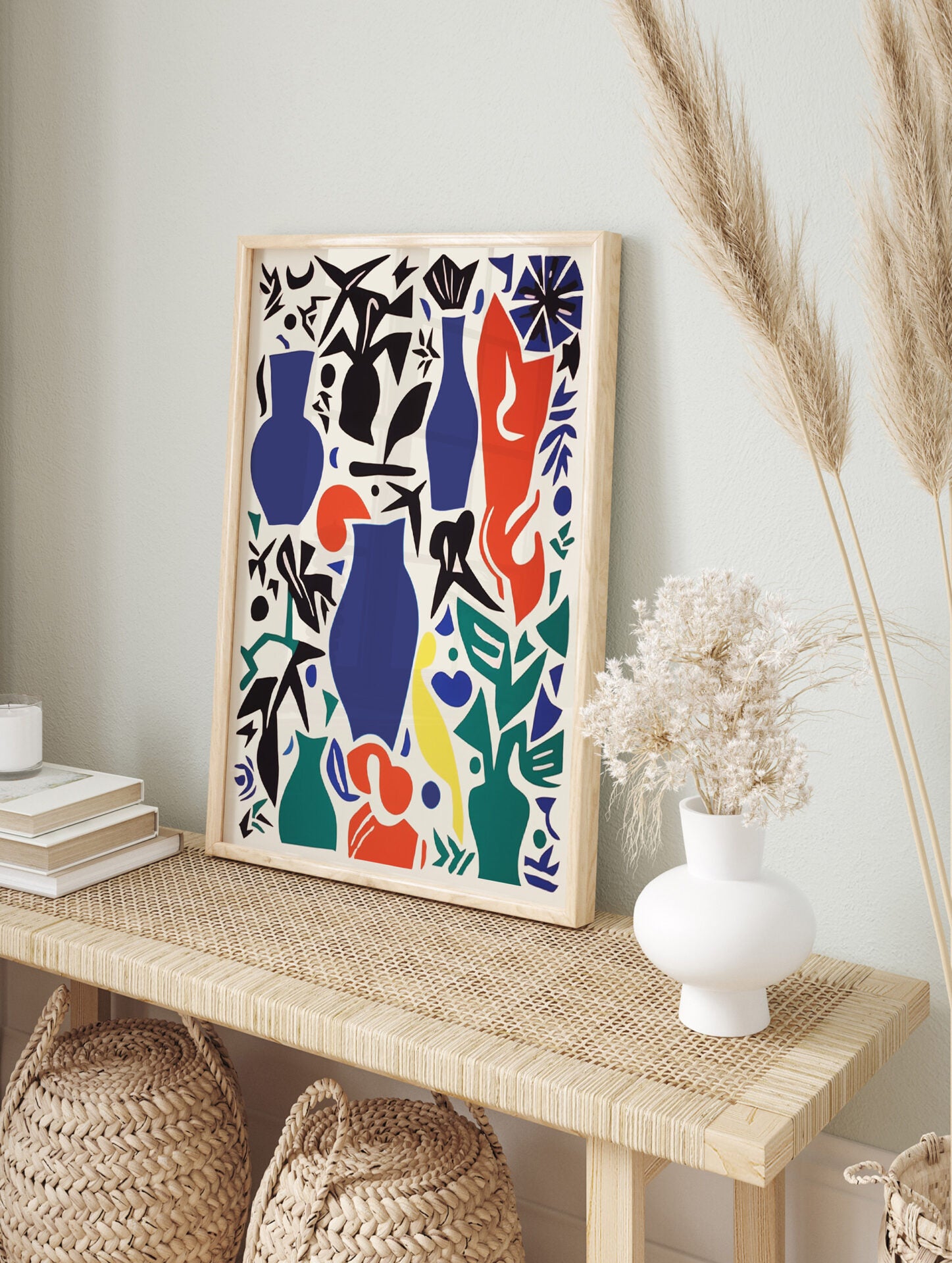 Abstract Vase Art Poster, Colorful Abstract Vase Print