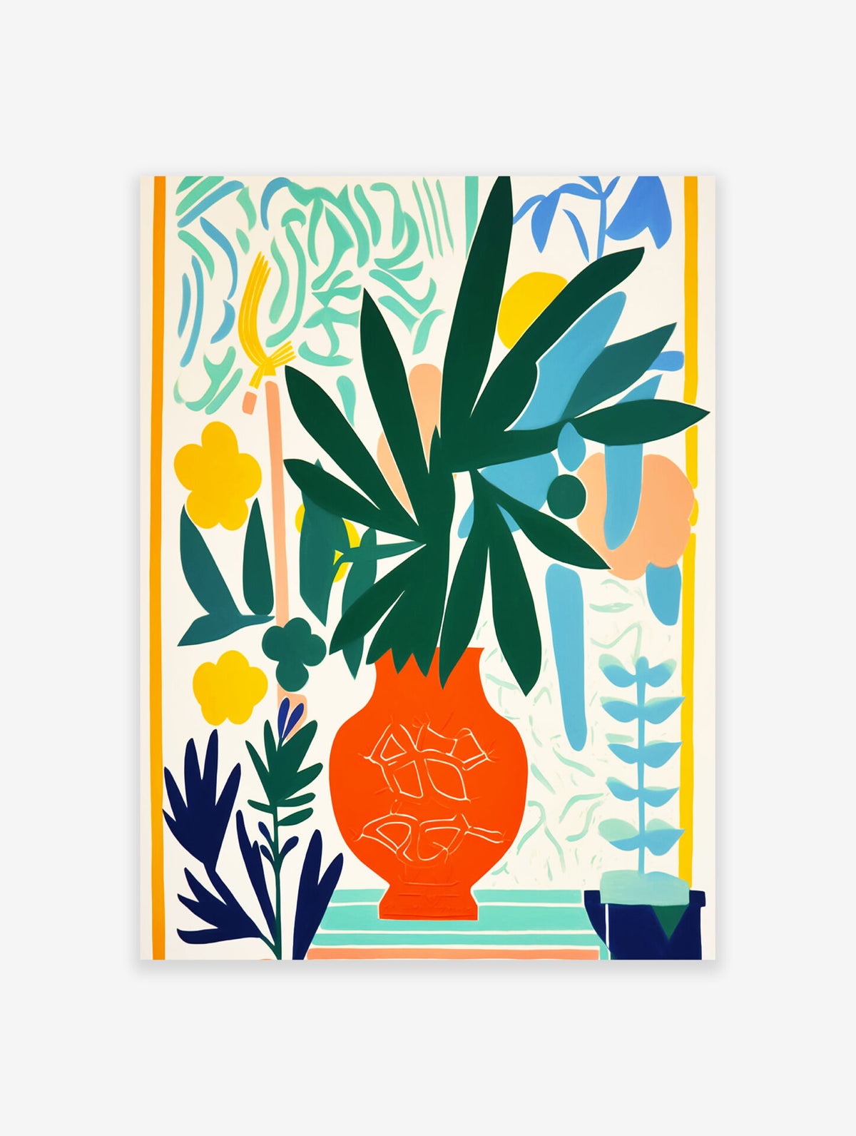 Plant Pot Poster, Flower Vase Art Print