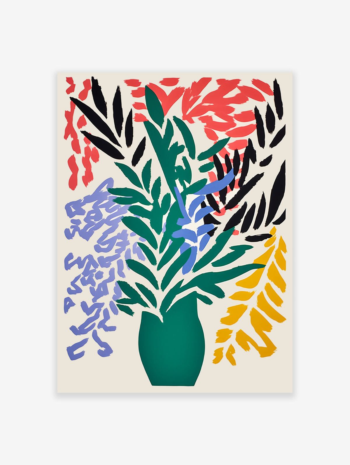 Flower Vase Art Poster, Plant Pot Print