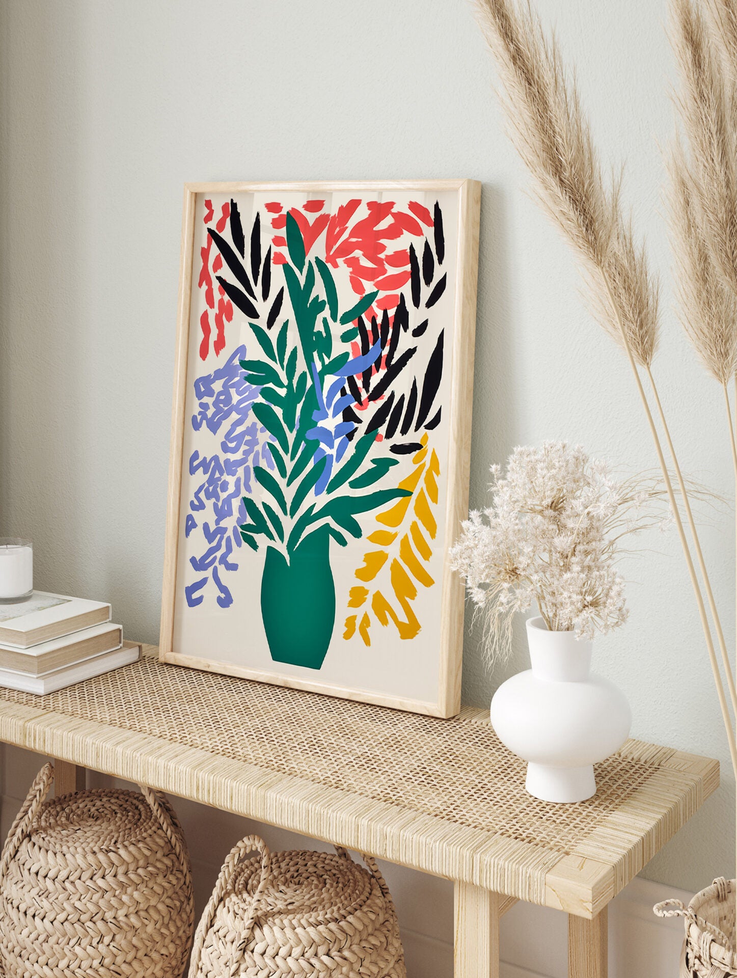 Flower Vase Art Poster, Plant Pot Print