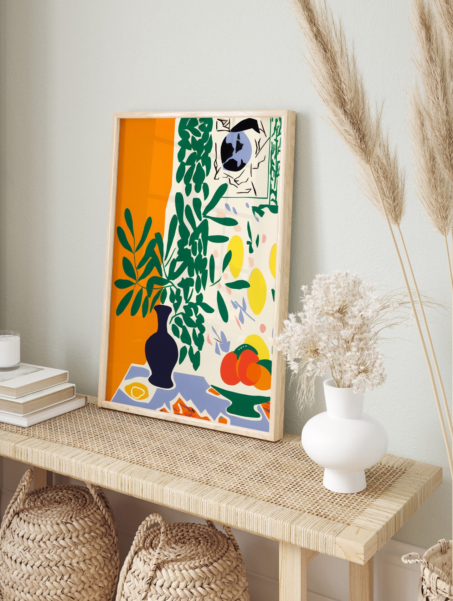 Flower Vase Art Poster, Plant Pot Print