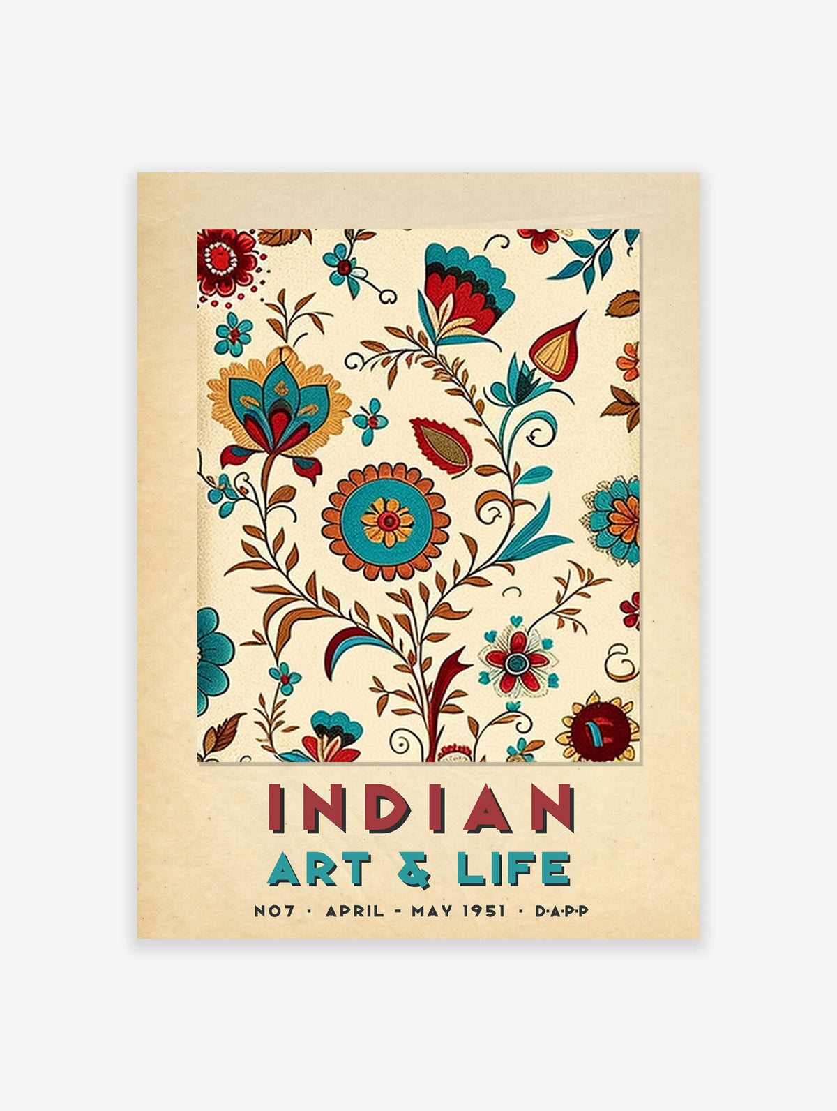 Indian Floral Poster, Indian Print