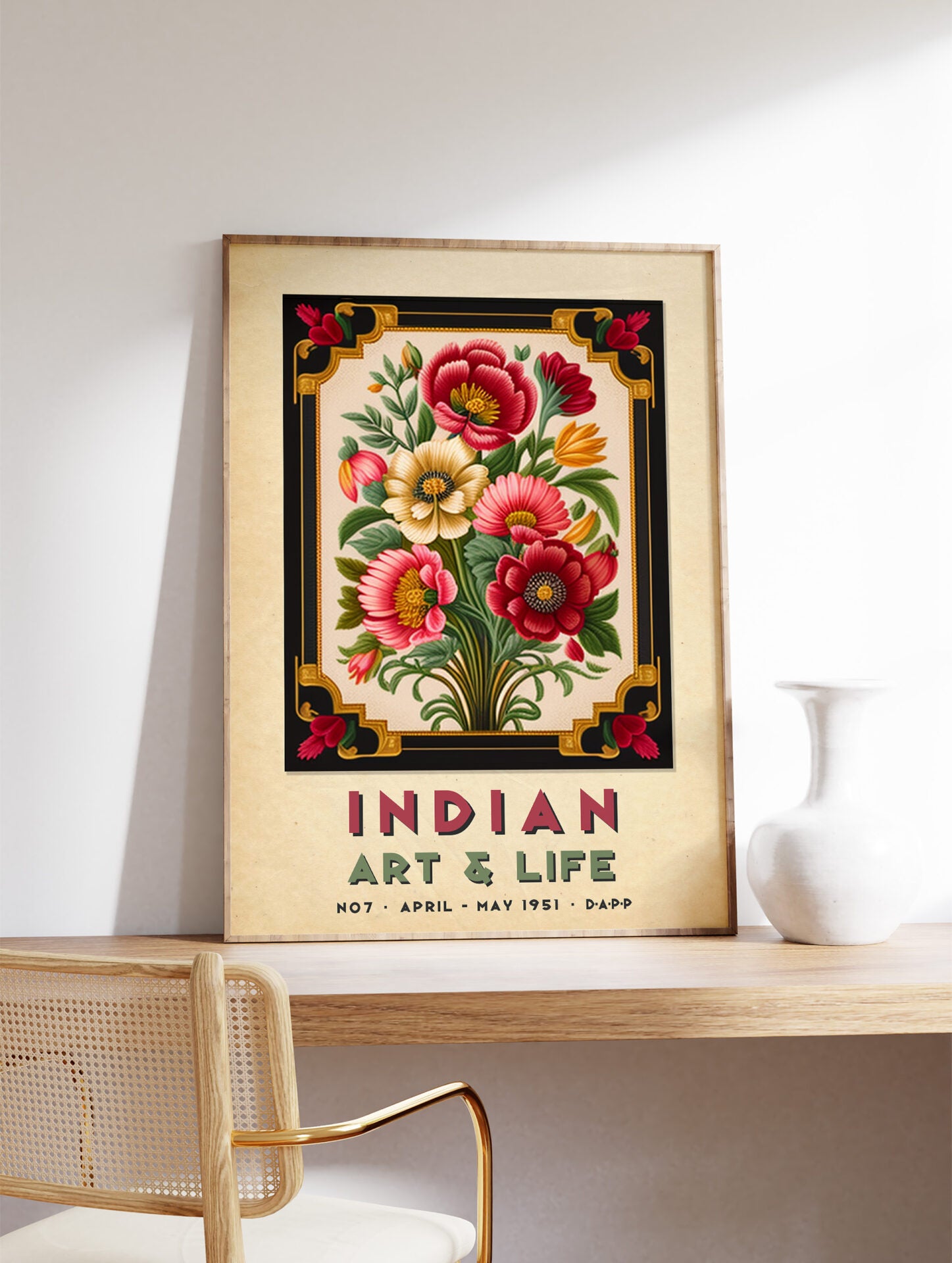 Indian Botanical Poster, Traditional Indian Print