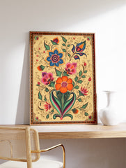 Indian Floral Poster, Indian Print