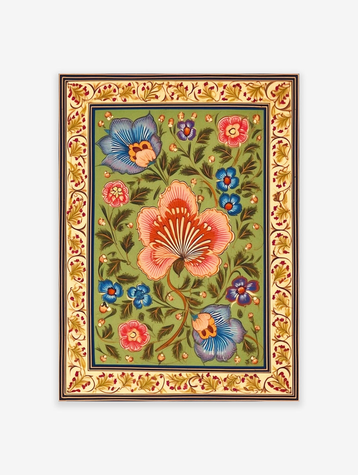 Indian Art Poster, Indian Floral Print