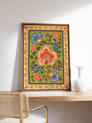 Indian Art Poster, Indian Floral Print