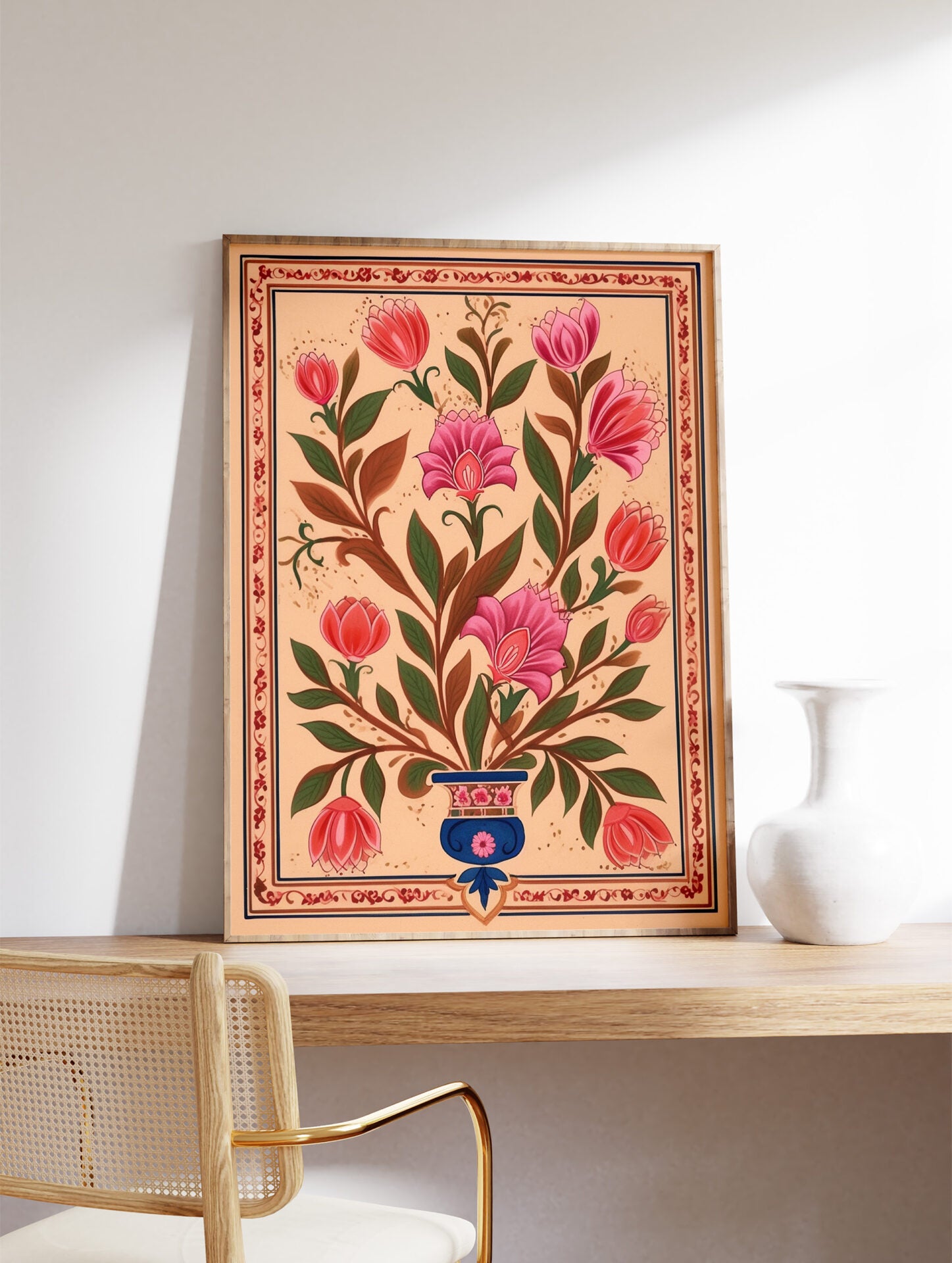 Indian Floral Poster, Traditonal Indian Print