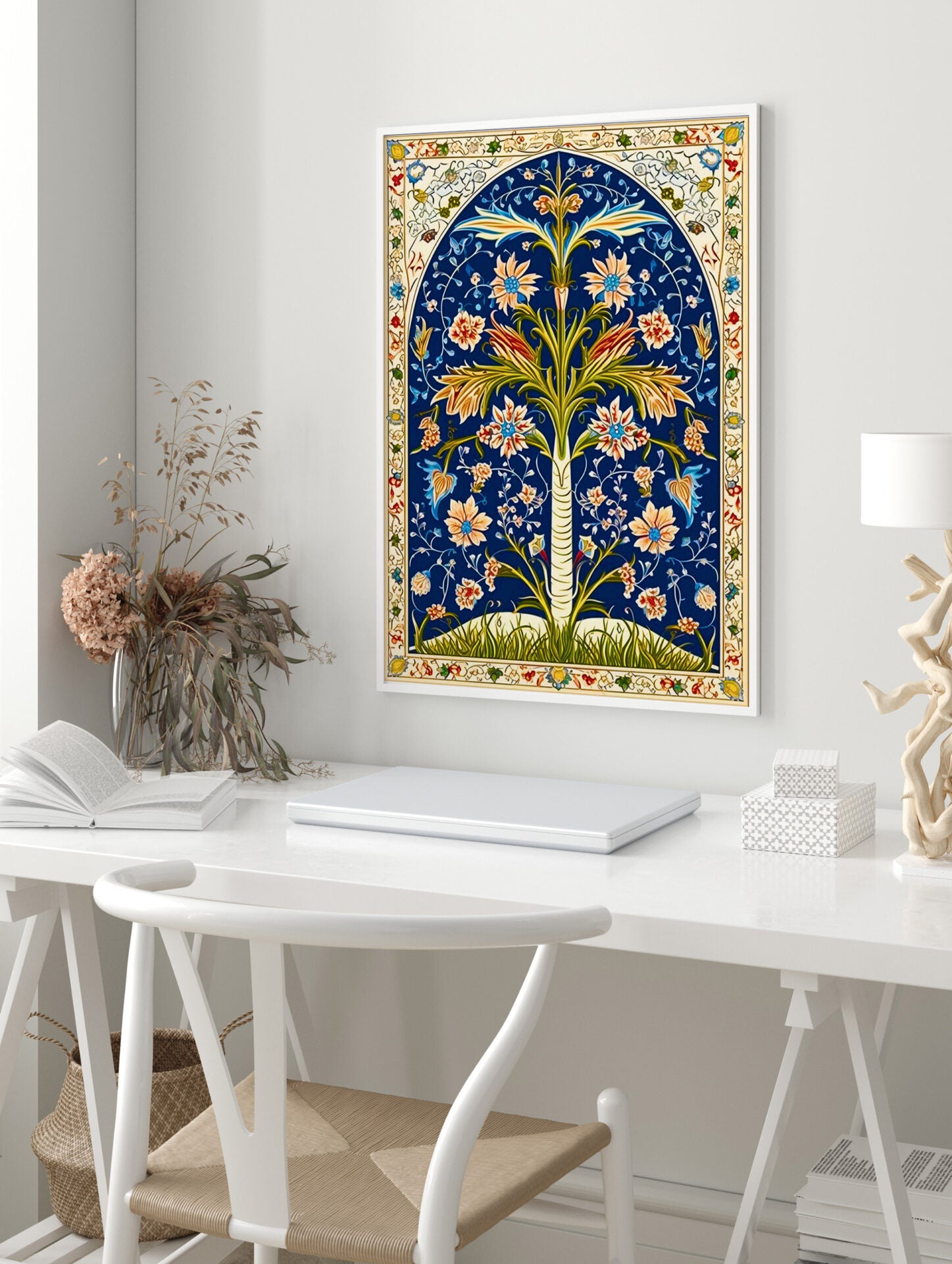 Arabic Floral Poster, Muslim Print