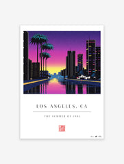 Los Angeles Poster, Retro City View Print