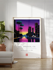 Los Angeles Poster, Retro City View Print