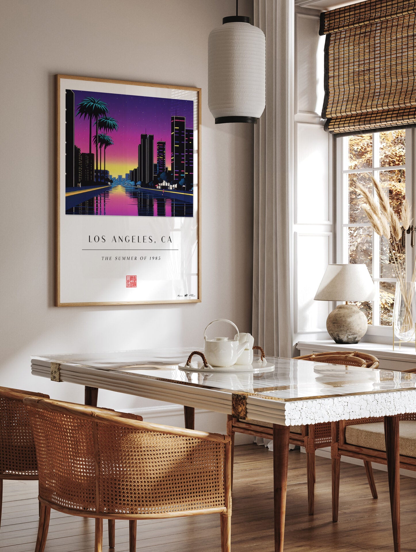 Los Angeles Poster, Retro City View Print