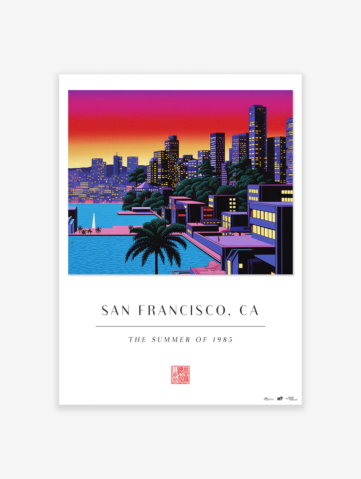 San Francisco Poster, Retro City View Print