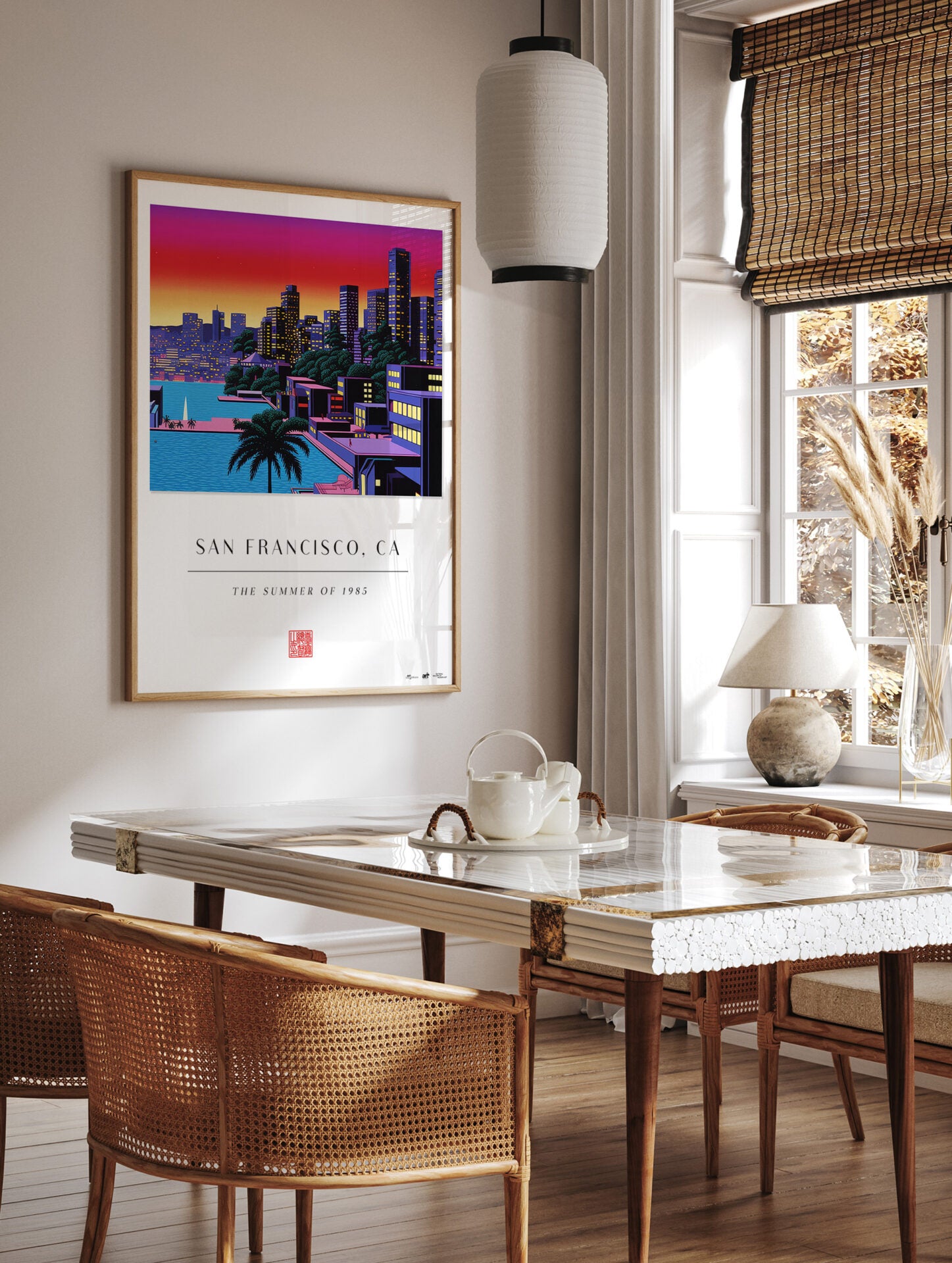 San Francisco Poster, Retro City View Print