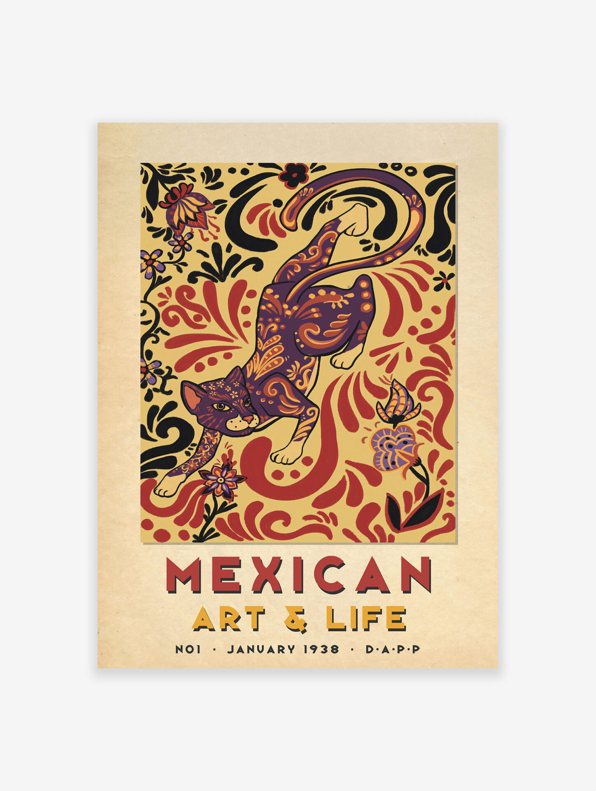 Mexican Cat Poster, Mexican Print