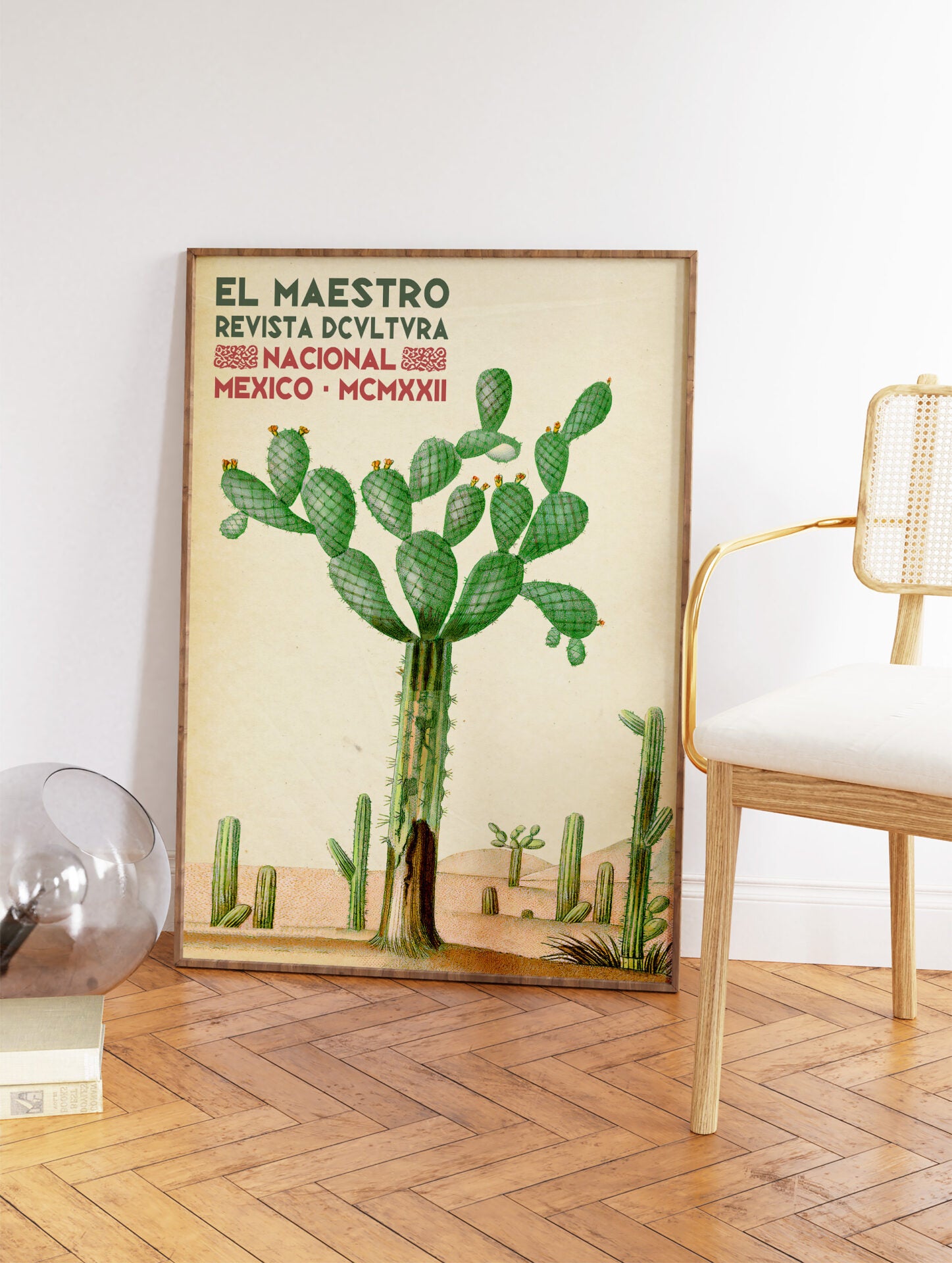 Mexican Cactus Poster, Mexican Interior Design