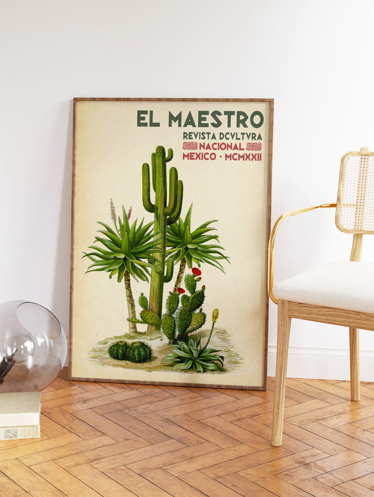 Mexican Cactus Poster, Mexican Interior Print