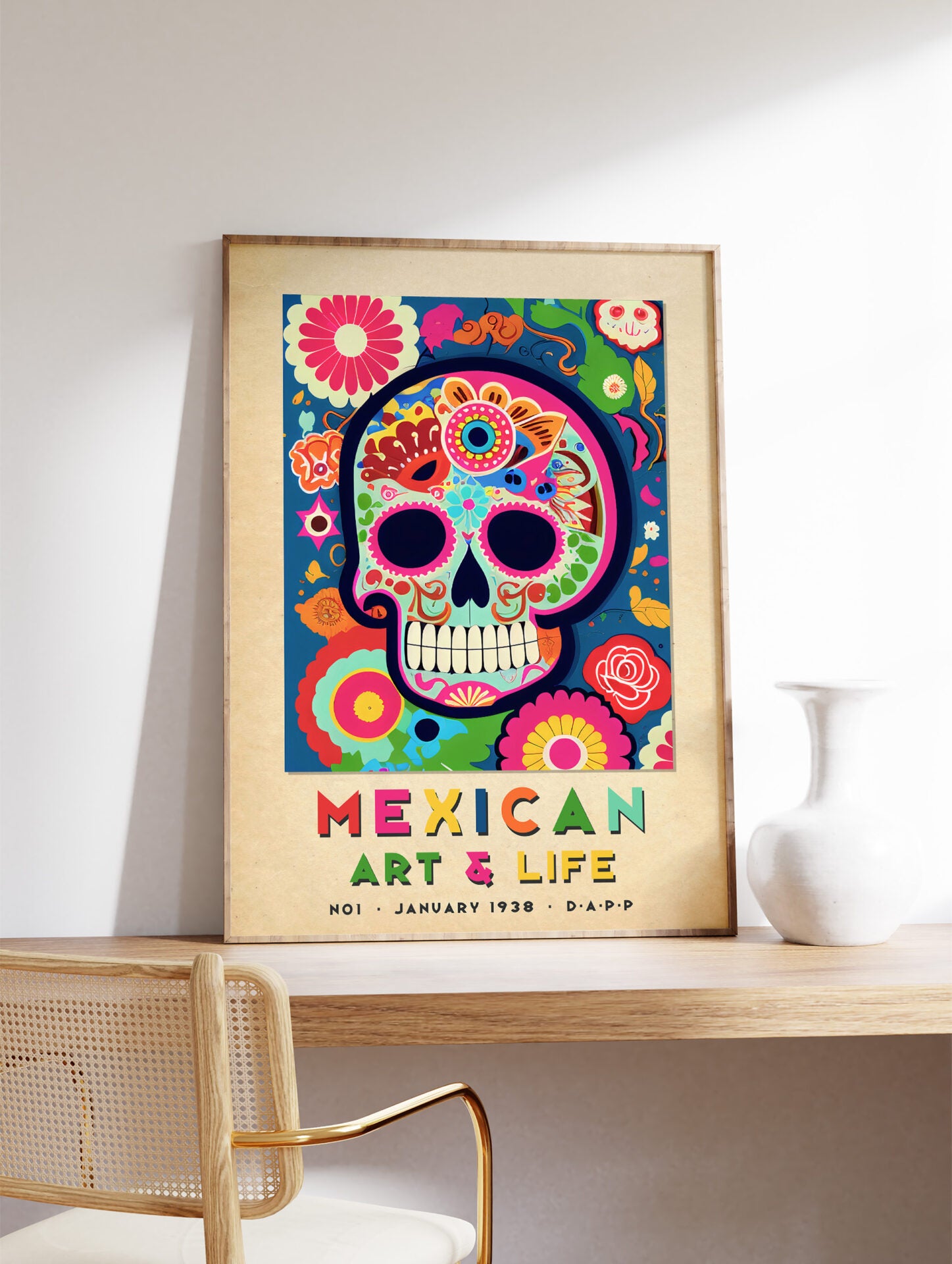 Mexican Skull Poster, Skull Print