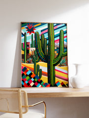 Mexican Cactus Poster, Mexican Interior Print