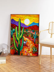 Mexican Cactus Poster, Mexican Interior Print