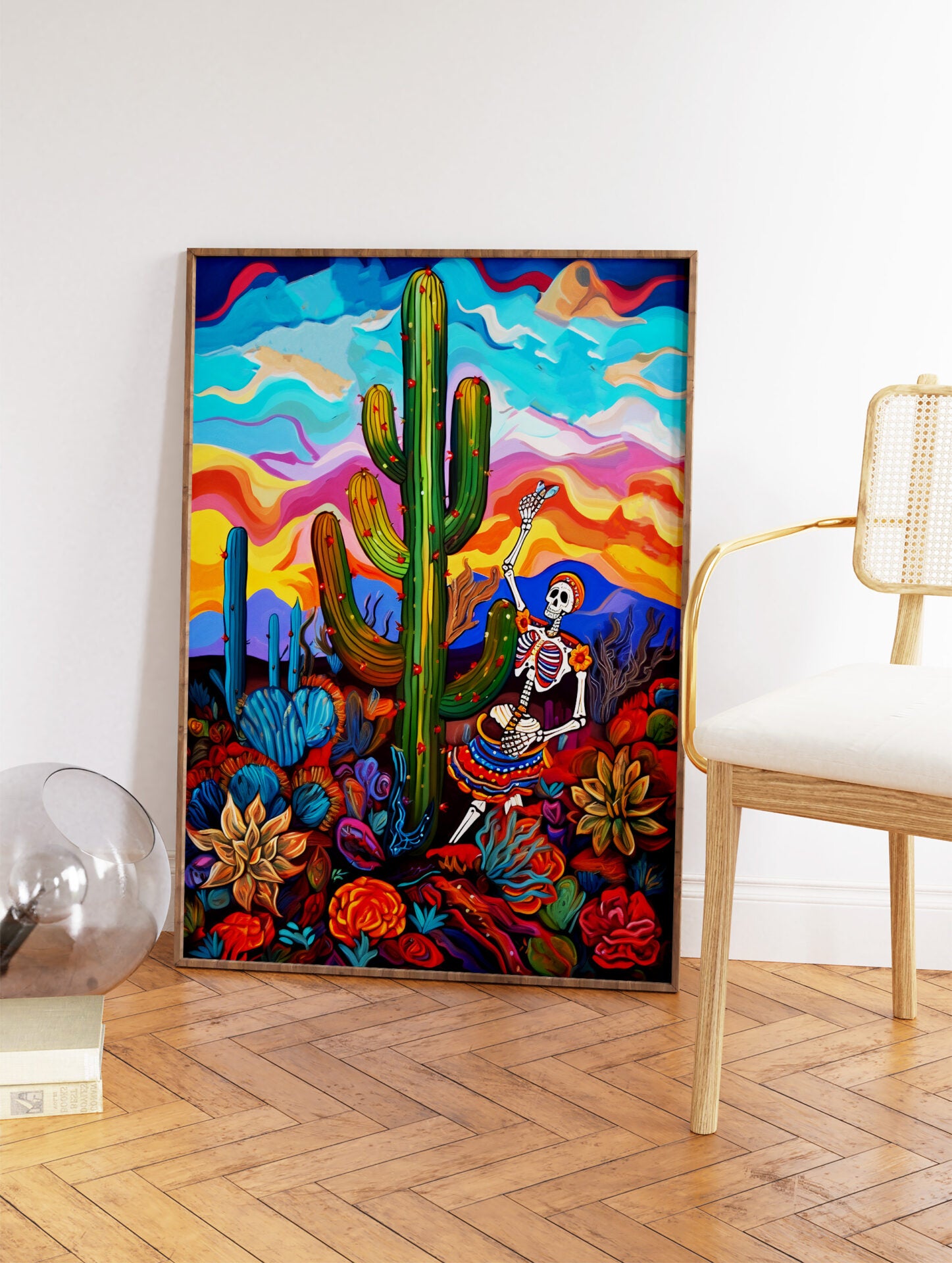 Mexican Cactus Poster, Mexican Interior Print