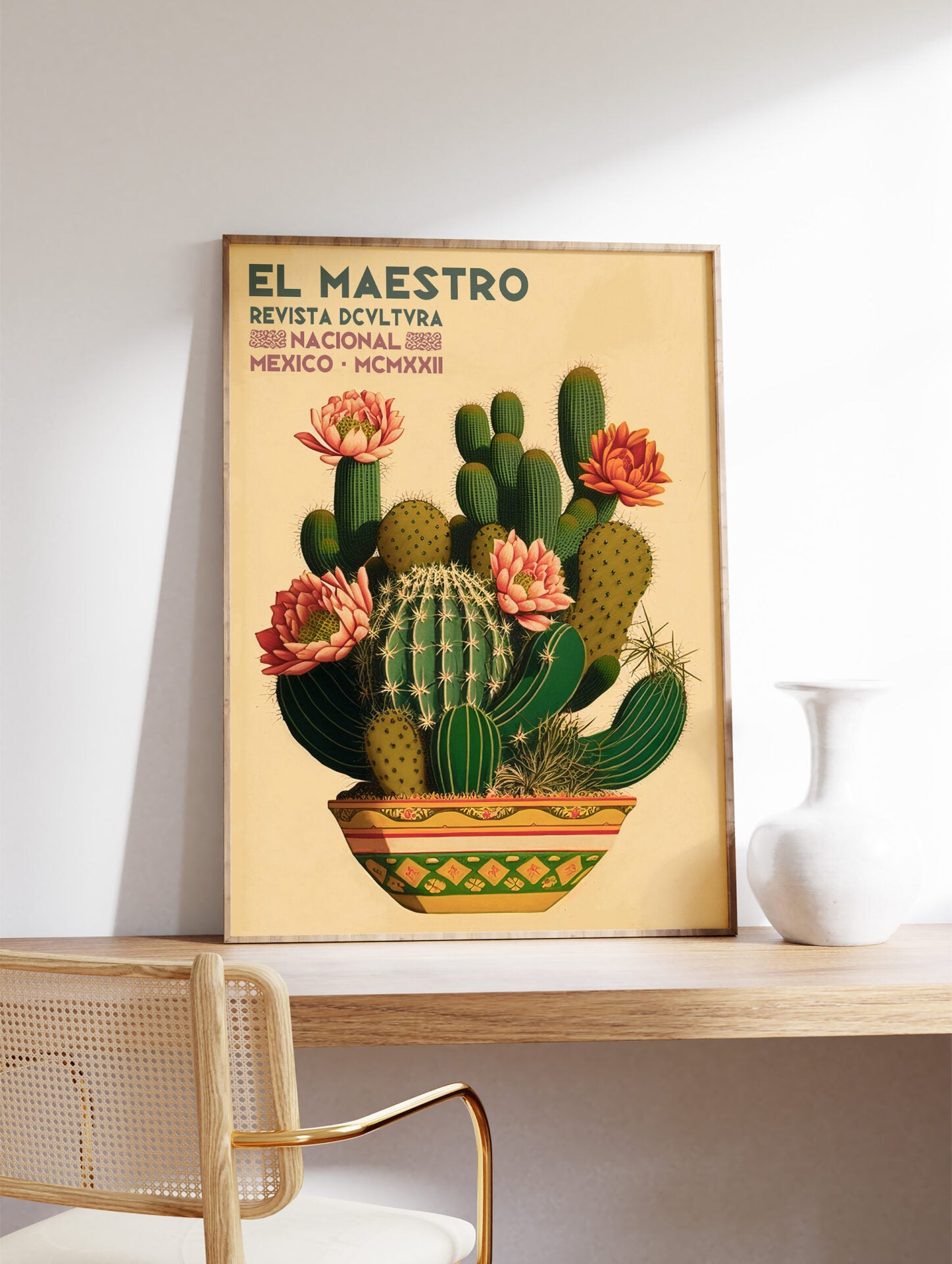 Mexican Cactus Poster, Mexican Print