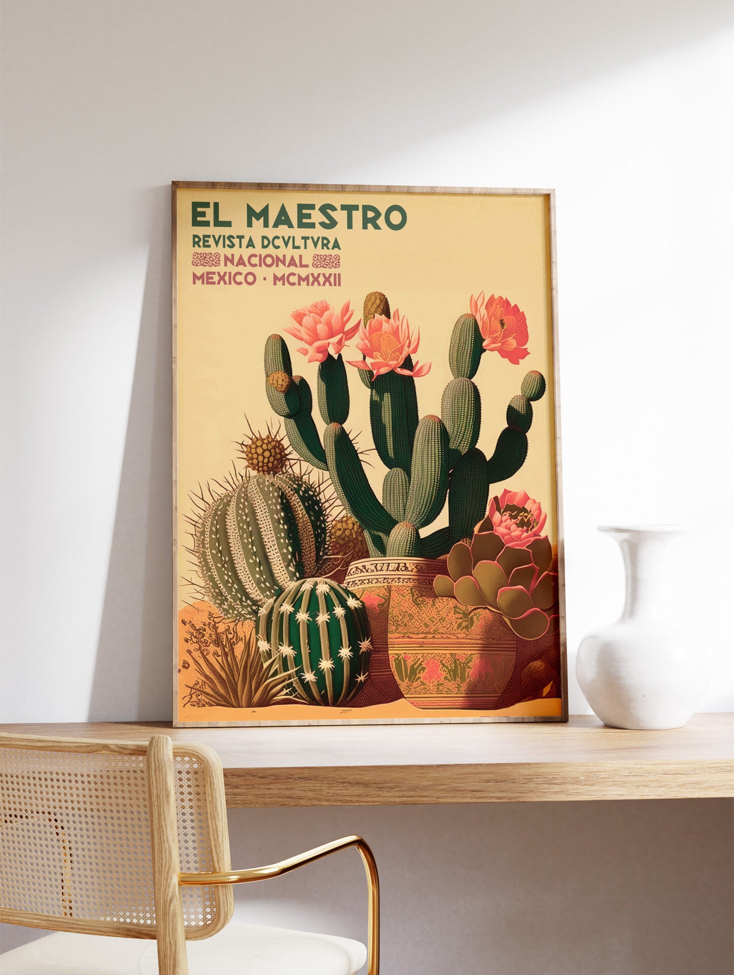 Mexican Cactus Poster, Mexican Print