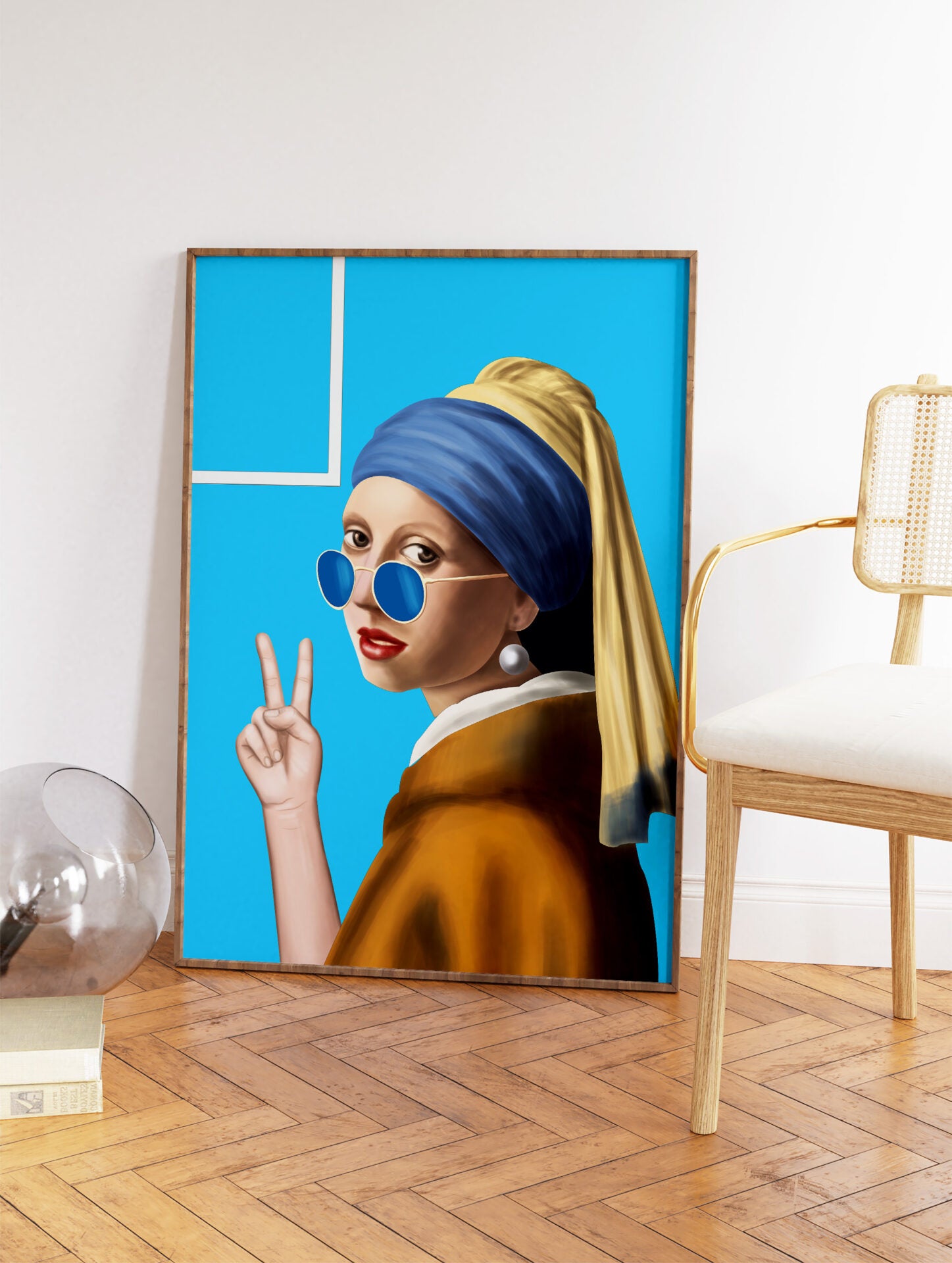 The Girl with Pearl Earrings Remixed Poster, Vermeer's Print