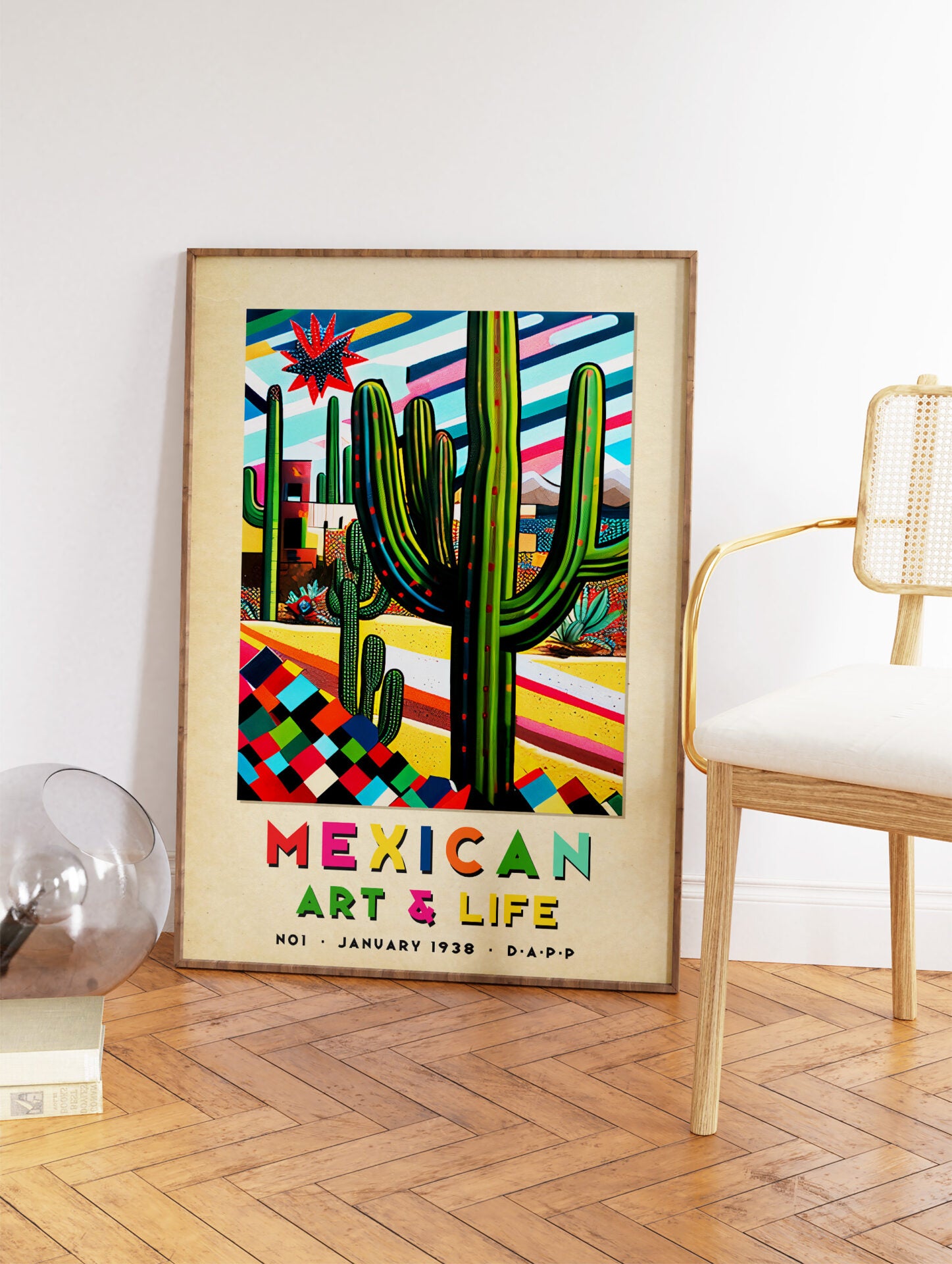 Mexican Cactus Poster, Mexican Interior Print