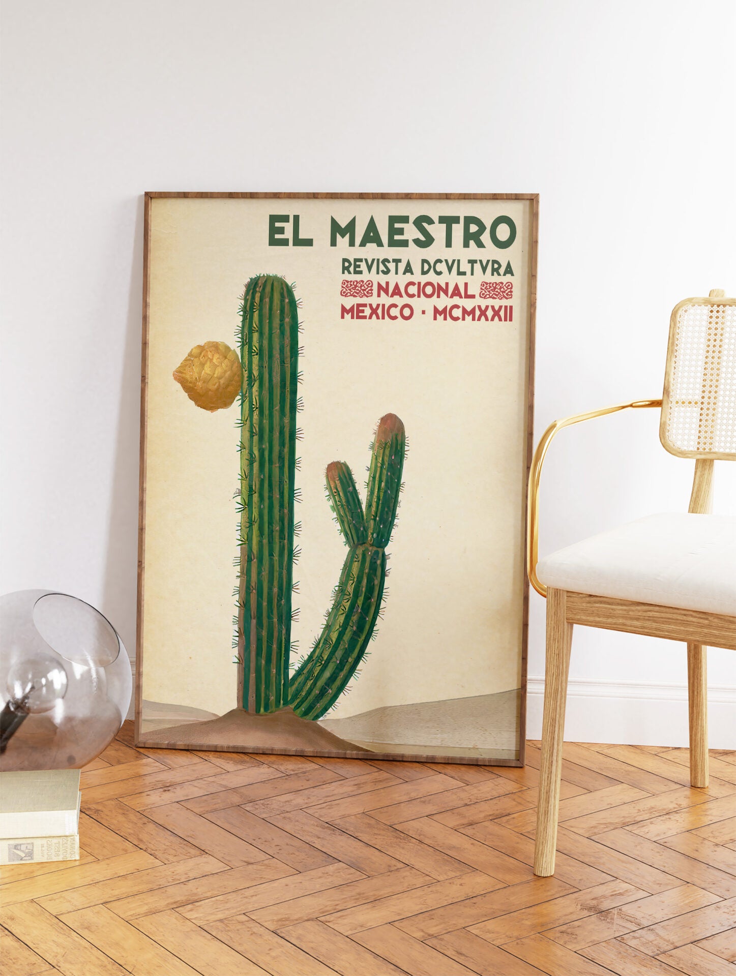 Mexican Cactus Poster, Mexican Interior Print