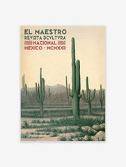 Mexican Cactus Poster, Mexican Interior Print