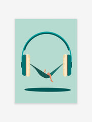 Headphone Poster, Music Print