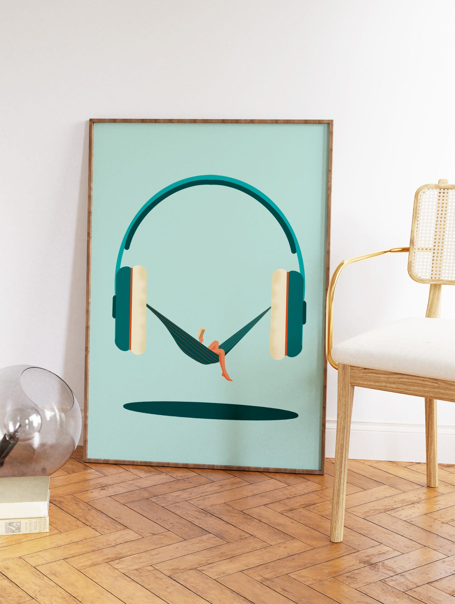 Headphone Poster, Music Print