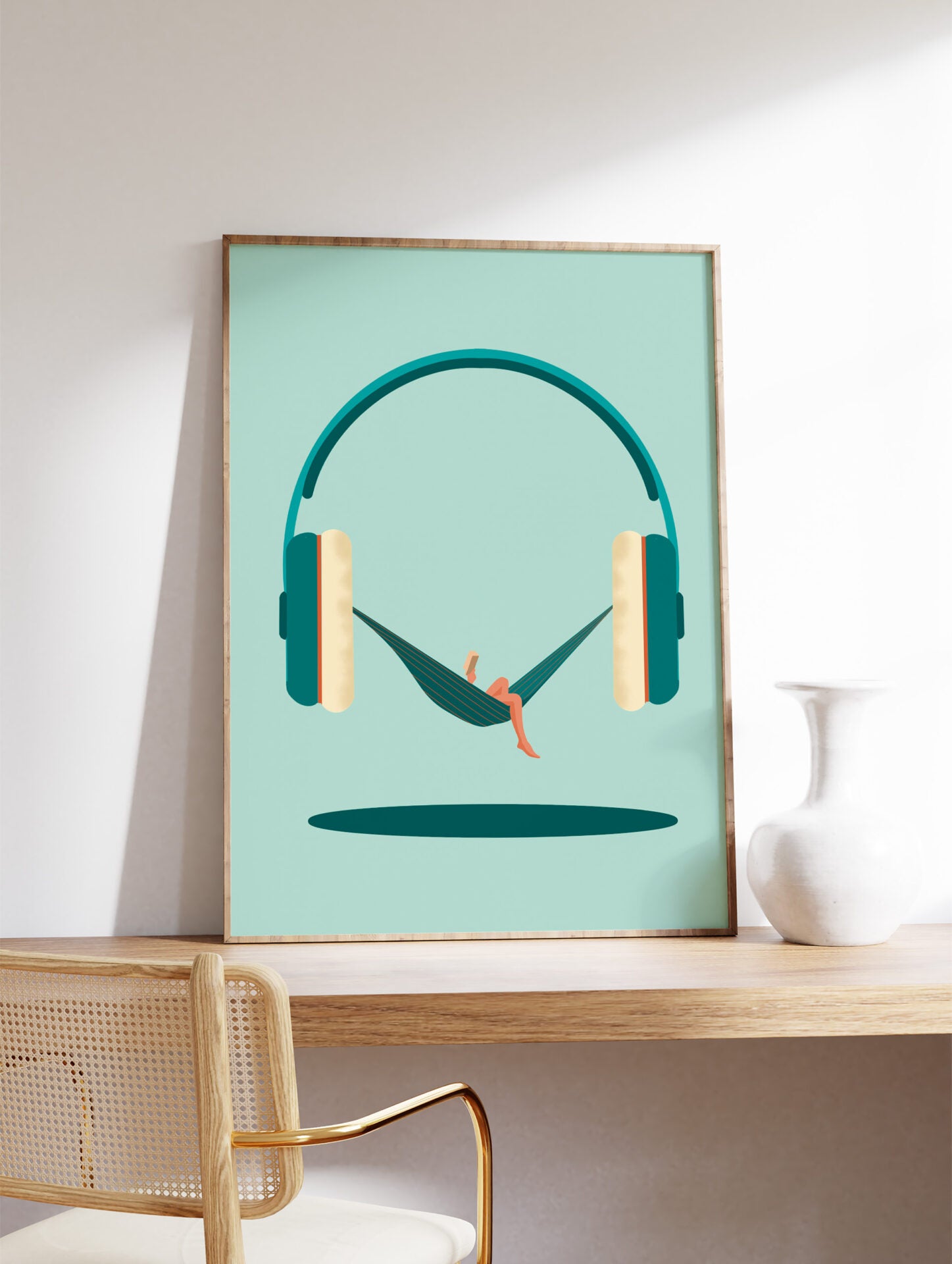 Headphone Poster, Music Print