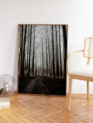 Black and White Forest Poster, Forest Photo Print