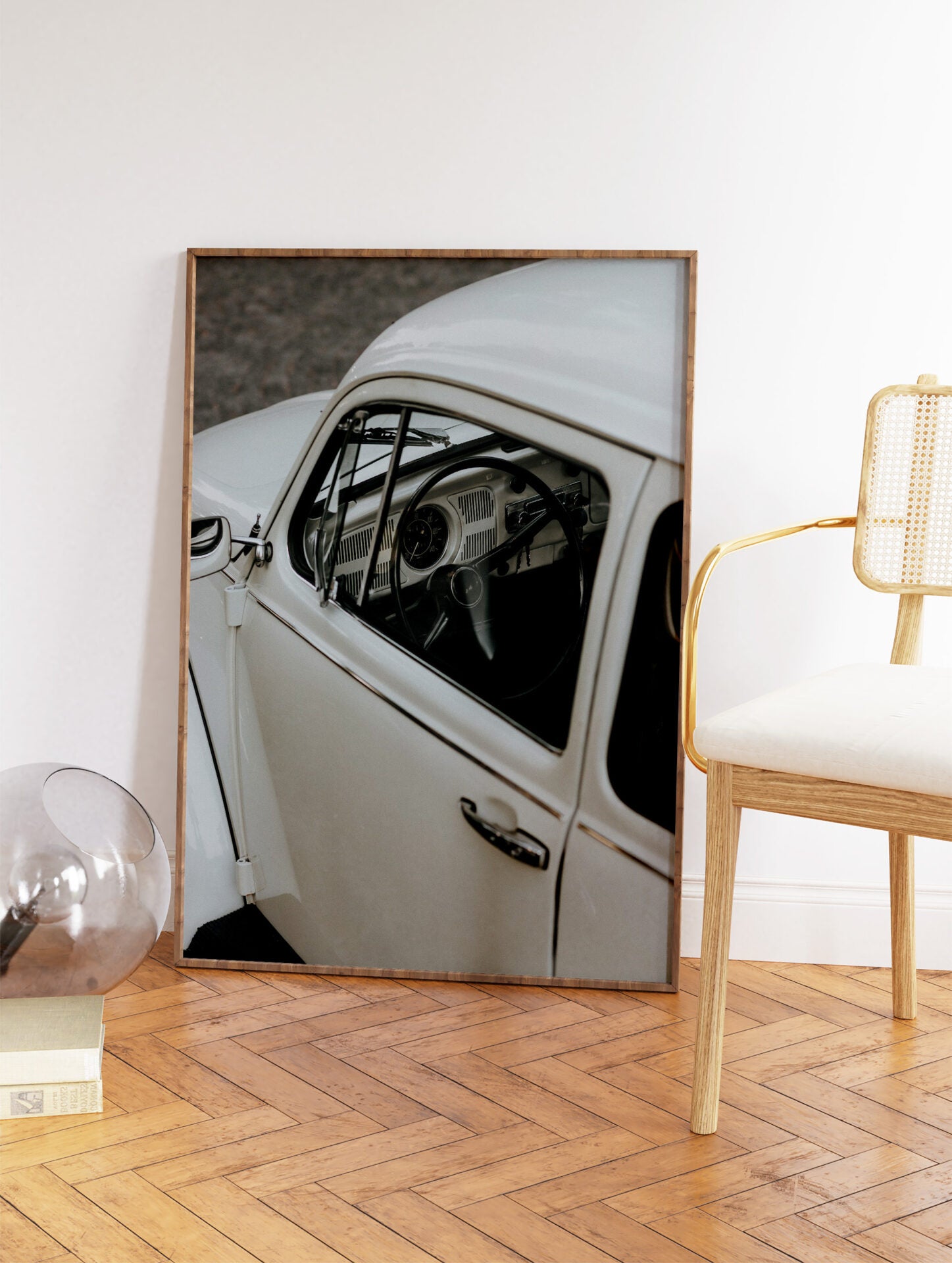 Black and White Car Poster, Photographic Vintage Car Print