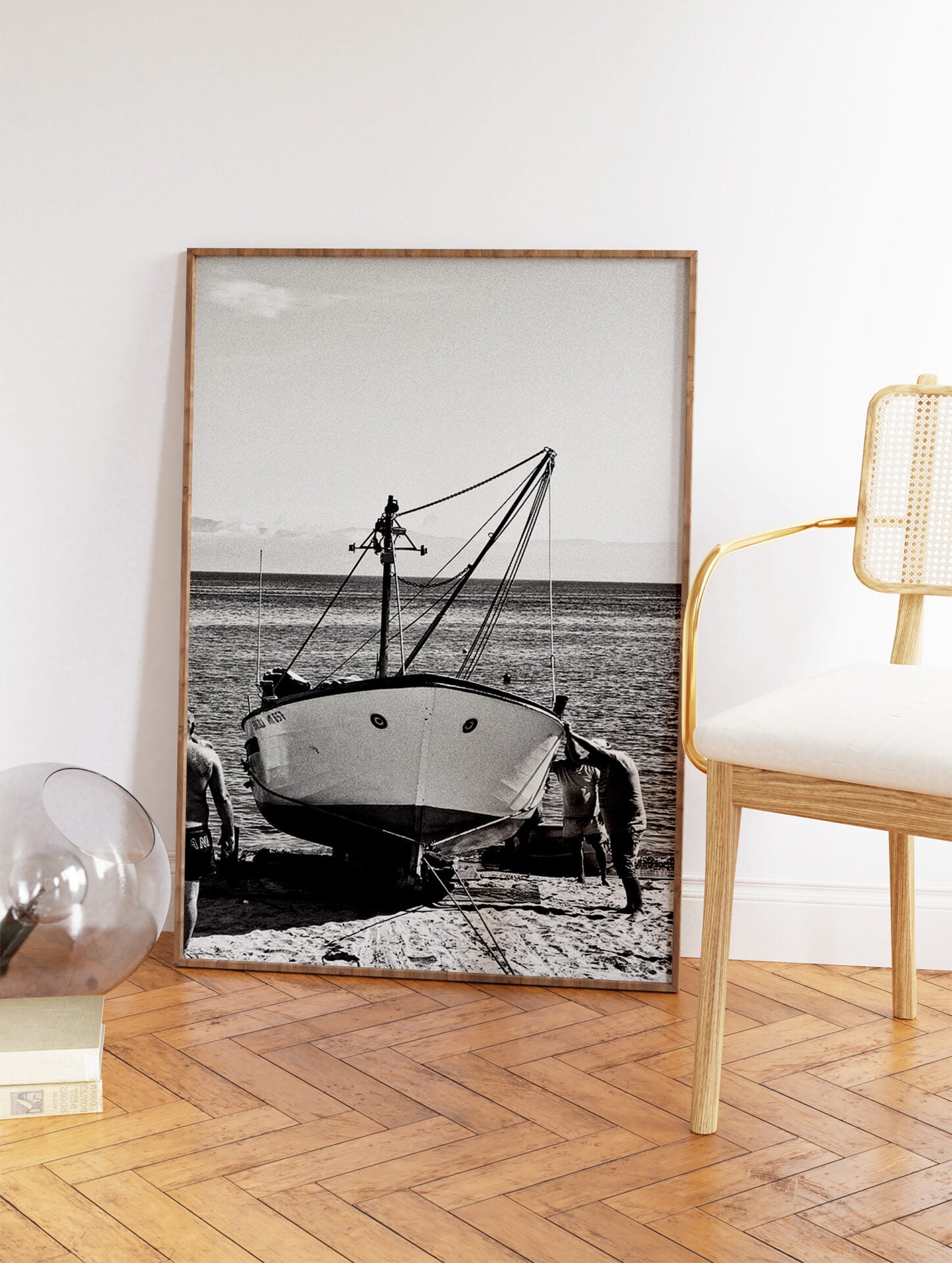 Black and White Sailboat Poster, Photographic Sailboat Print