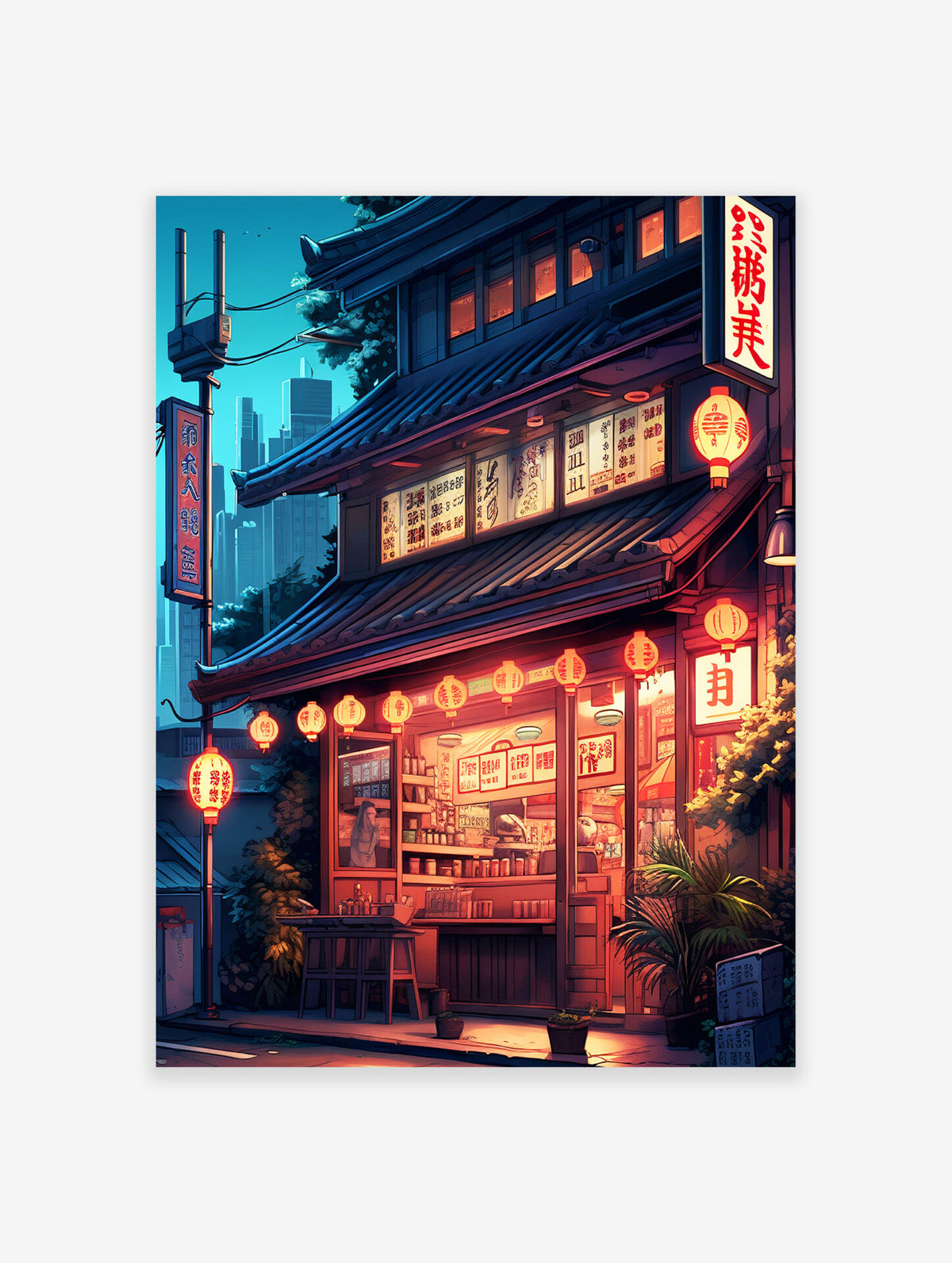 Ramen Shop Poster, Japanese Food Print