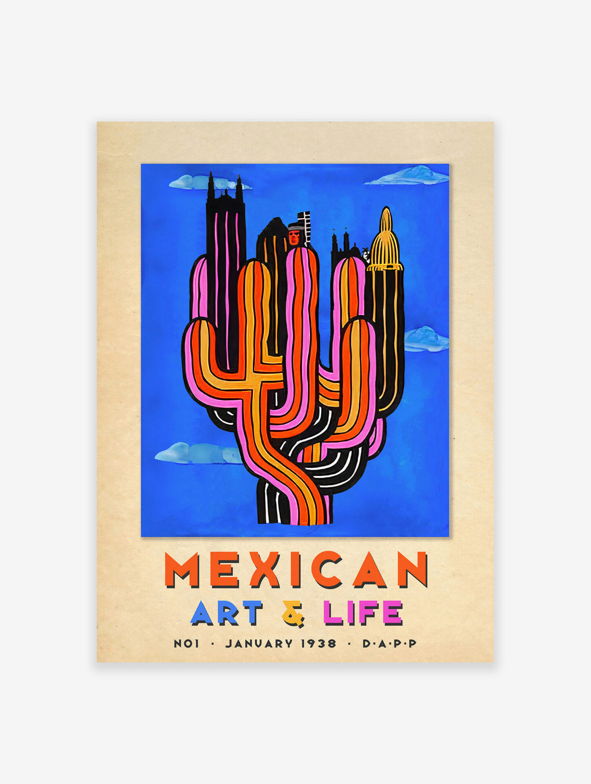 Mexican Cactus Poster, Mexican Cactus Print