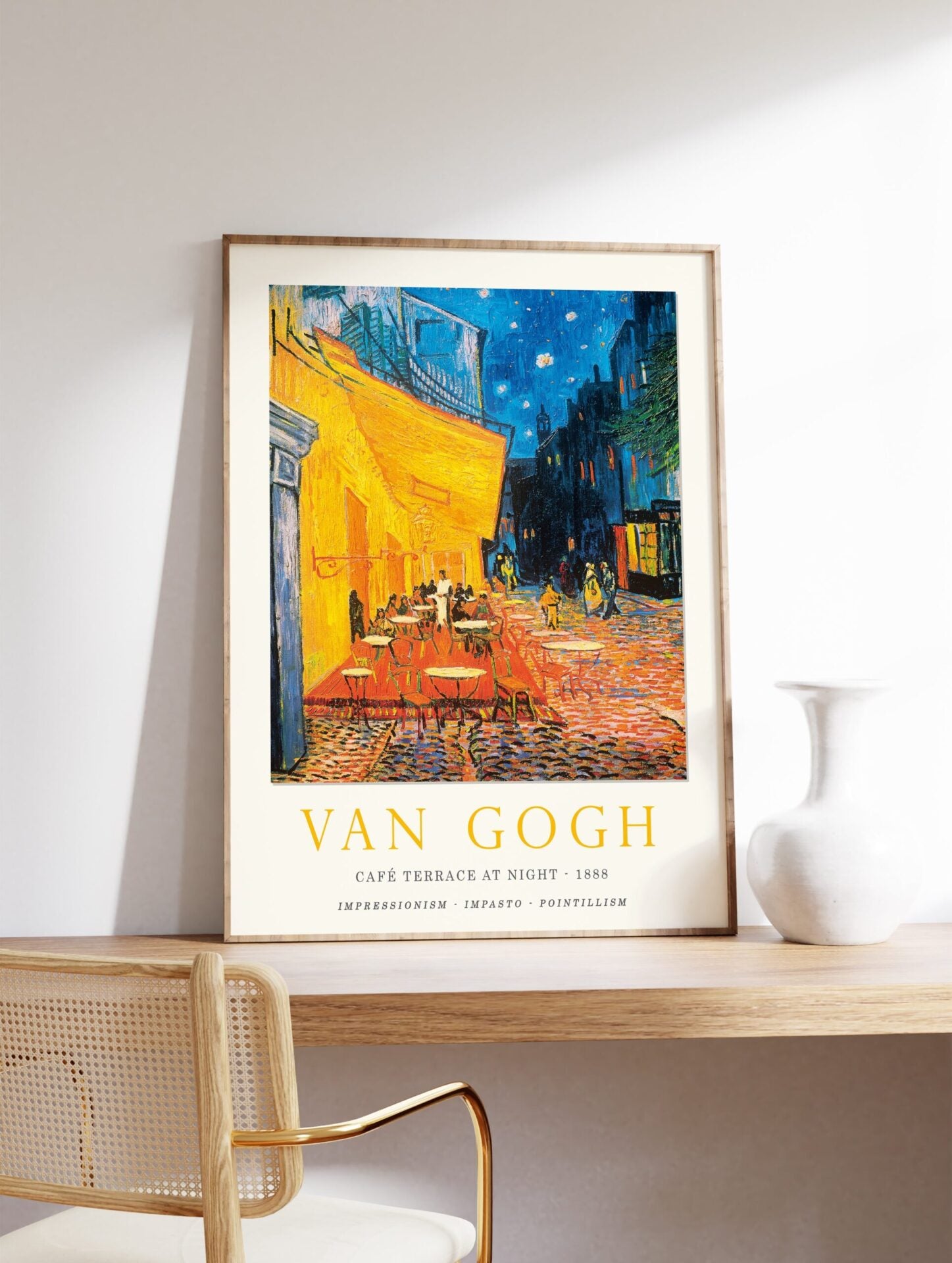 Cafe Terrace at Night Poster by Vincent Van Gogh, Vincent Van Gogh Print