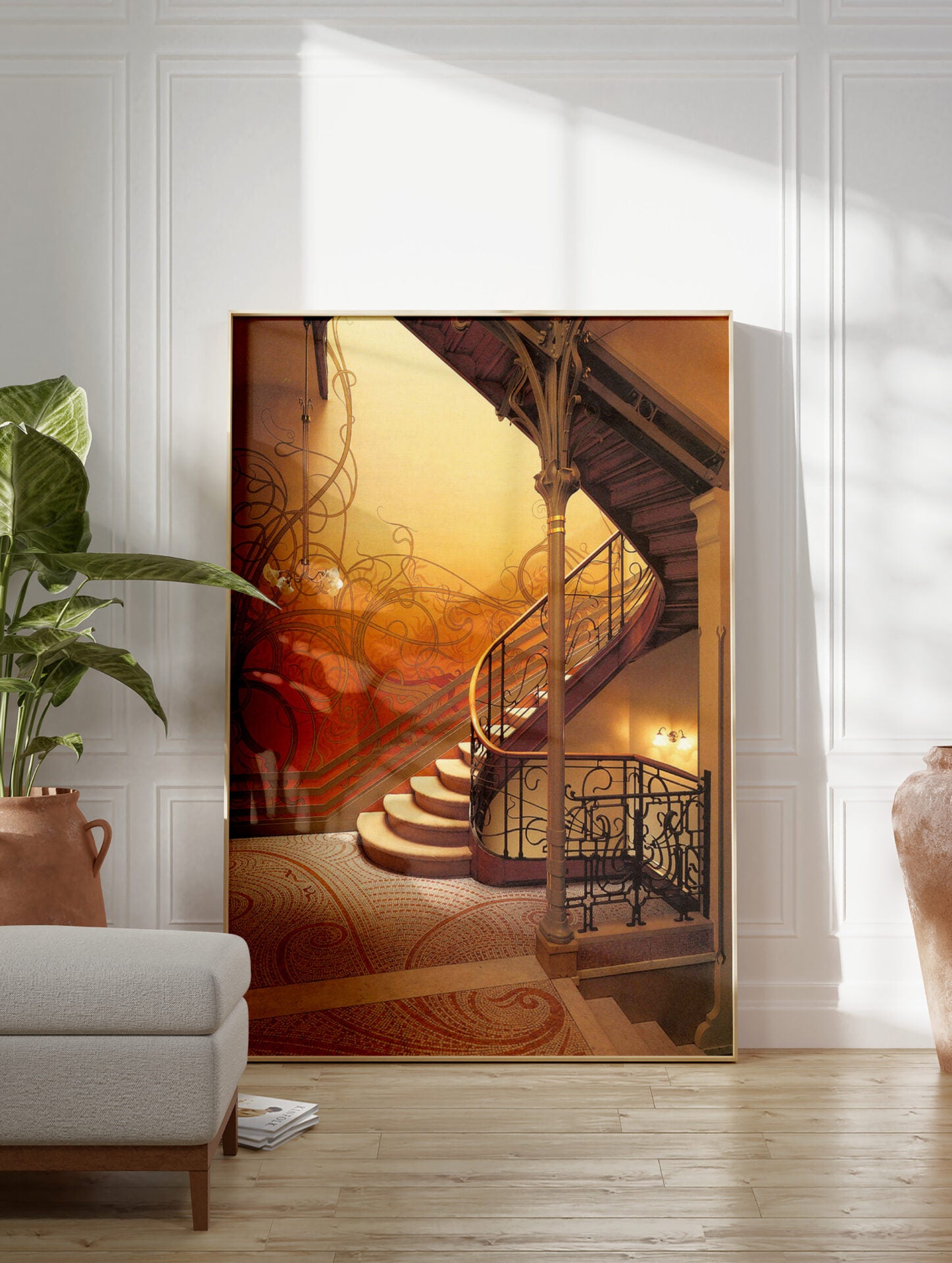 Staircase Poster, Art Nouveau Print