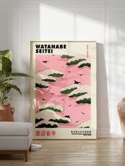 Watanabe Seitei Poster, Pink Japanese Print